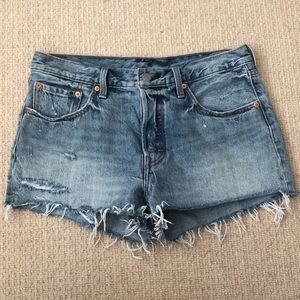 Levi’s 501 cutoff denim shorts (waveline)